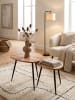 KADIMA DESIGN 2er Set Satztisch Massivholz / Metall Couchtisch Klein