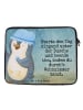 Mr. & Mrs. Panda Laptop Tasche Pinguin Duschen Design mit Spruch in Weiß