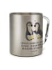 Mr. & Mrs. Panda Thermo Kaffeebecher Pinguine trösten mit Spruch in Silber