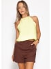 SASSYCLASSY Schulterfreies Musselin Top in Gelb