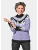 GOLDNER Pullover Norweger-Pullover mit wärmender Schurwolle in opalflieder / gemustert