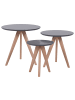 Beliani 3er-Set Couchtisch VEGAS in Grau/Braun