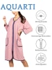 Aquarti Aquarti Damen Bademantel mit Reißverschluss 3/4 Ärmel in hellrosa