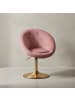 KADIMA DESIGN Drehsessel | Samt, 360° Drehfunktion, 67x80-100x62cm in Rosa