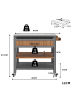 ABRIHOME Gartenschrank in Braun mit Rädern Edelstahlplatte Schublade Handtuchhalter