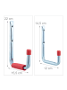 relaxdays 6x Wandhaken in Silber/ Rot