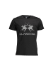 La Martina Schwarzes Baumwoll-T-Shirt