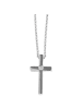 Adeliás Damen Halskette mit Anhänger – Kreuz aus Edelstahl in silber