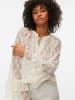 Vero Moda LOULOU LACE LS FLOUNCE TOP WVN in Cloud Dancer
