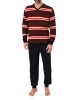 NORMANN Langarm Schlafanzug Pyjama Bündchen Streifen auch in Übergröße in rot1