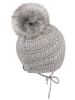 Sterntaler Strickmütze Pompon in rauchgrau