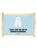 Mr. & Mrs. Panda Tablett Eisbär Faul mit Spruch in Blau Pastell