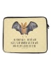 Mr. & Mrs. Panda Laptop Tasche Fledermaus Flügel mit Spruch in Gelb Pastell