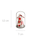 Atmosphera Créateur d'intérieur Glaskuppel mit Weihnachtshaus aus Holz in Rot, 12 cm