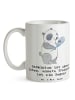 Mr. & Mrs. Panda Tasse Badminton Trainerin mit Spruch in Weiß