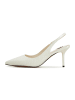 CESARE GASPARI Lakleren pumps met hoge hak in Ivory