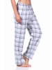 NORMANN Flanell Schlafanzug Hose kariert Baumwolle - 70823 in türkis