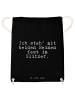 Mr. & Mrs. Panda Sportbeutel Ich steh' mit beiden... mit Spruch in Schwarz