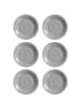 6er Set Jumbountertassen Doppio in Grau ø 17 cm