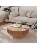 ABRIHOME Couchtisch in Holzfarbe 75 cm mit Stauraum Holzfurnier für Wohnzimmer