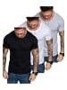 Amaci&Sons 3er-Pack T-Shirts 3. LANCASTER in (Grau + Weiß + Schwarz)