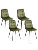Beliani 4er-Set Esszimmerstuhl POWELL in Grün/Schwarz