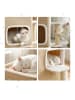 relaxdays Katzenhaus in Beige/ Weiß  - (B)57,5 x (H)58 x (T)35 cm