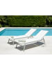Beliani Gartenliege NOLI in Weiß/Silber - (W) 53 x (H) 32 x (L) 154 cm