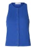 SELECTED FEMME Knit Button Top in Dazzling Blue