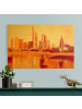 WALLART Leinwandbild Gold - Skyline Frankfurt in Orange