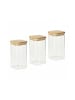 relaxdays 3 x Vorratsglas in Transparent/ Natur - 1500 ml