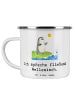 Mr. & Mrs. Panda Camping Emaille Tasse Fließend Surfen mit Spruch in Weiß