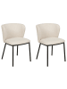 Beliani 2er-Set Esszimmerstuhl MINA in Beige/Schwarz