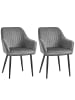 SONGMICS 2er-Set: Esszimmerstuhl in hellgrau - (B)62.5 x (H)85 x (T)60 cm