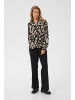 Kaffe Langarm-Bluse KAsomia Loose fit in Black/Sand Leo Print
