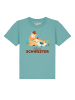 wat? Apparel T-Shirt Lama Kleine Schwester in Teal Monstera