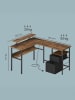 VASAGLE Computertisch Barnet in Braun - (B)150 x (H)89 x (T)120 cm