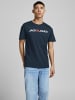 Jack & Jones JJECORP LOGO Print Kurzarm 2-er Stück Pack T-Shirt in Weiß-Blau