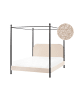 Beliani Himmelbett DANNEMOIS in Beige/Schwarz - (W) 150 x (H) 180 x (L) 211 cm
