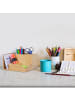 relaxdays Schreibtisch Organizer in Natur - (B)21 x (H)11 x (T)19 cm