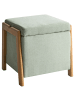 Beliani Pouf EDLAND in Grün/Braun - (W) 45 x (H) 44 x (L) 43 cm