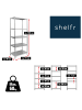 shelfr Schwerlast Metallregal Wavre aus Edelstahl mit 5 Ebenen in Silber