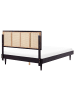 Beliani Doppelbett AURAY in Schwarz/Heller Holzfarbton - (W) 165 x (H) 119 x (L) 204 cm