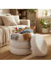 relaxdays Sitzhocker Bubble Zylinder in Creme in Schaumstoff - (B)42 x (H)47 x (T)42 cm