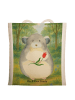 Mr. & Mrs. Panda Stoffbeutel Chinchilla Blume Design ohne Spruch in Weiß