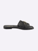 Heine Pantolette in schwarz-goldfarben