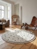 KADIMA DESIGN Rundteppich Abstrakt weich wohnlich Wohnzimmer Schlafzimmer gemütlich in Creme