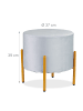 relaxdays Hocker in Grau/ Gold - (H)39 x Ø 37 cm