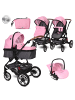 Lorelli Kombikinderwagen Lora 3 in 1 in rosa