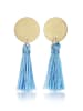 Elli Ohrringe 925 Sterling Silber Kreis, Boho, Tassel in Gold